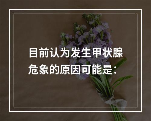 目前认为发生甲状腺危象的原因可能是：