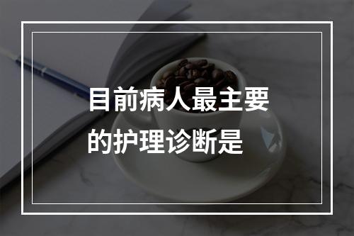 目前病人最主要的护理诊断是