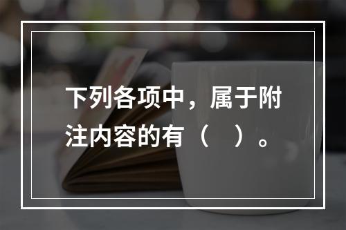 下列各项中，属于附注内容的有（　）。