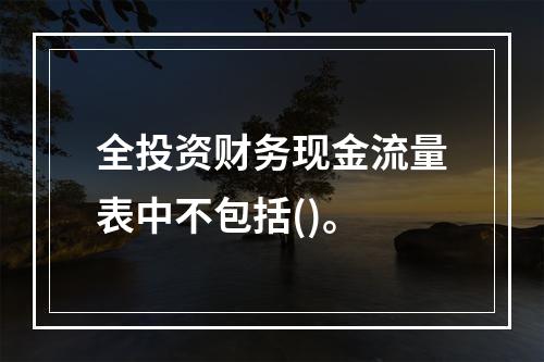 全投资财务现金流量表中不包括()。