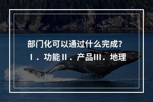 部门化可以通过什么完成？Ⅰ．功能Ⅱ．产品Ⅲ．地理