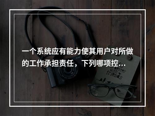 一个系统应有能力使其用户对所做的工作承担责任，下列哪项控制的