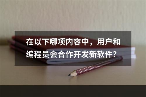 在以下哪项内容中，用户和编程员会合作开发新软件？