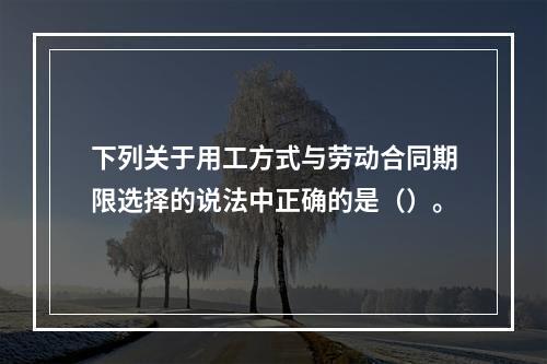 下列关于用工方式与劳动合同期限选择的说法中正确的是（）。