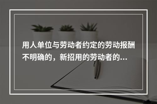 用人单位与劳动者约定的劳动报酬不明确的，新招用的劳动者的劳动