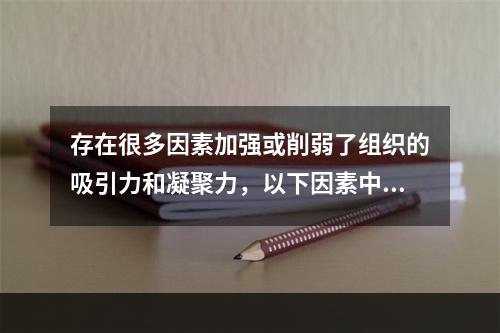 存在很多因素加强或削弱了组织的吸引力和凝聚力，以下因素中加强