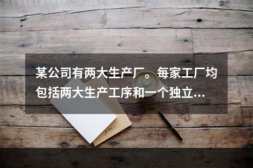 某公司有两大生产厂。每家工厂均包括两大生产工序和一个独立的包