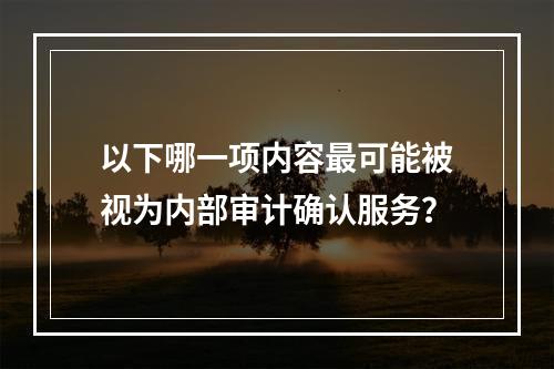 以下哪一项内容最可能被视为内部审计确认服务？