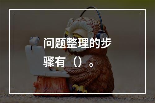 问题整理的步骤有（）。