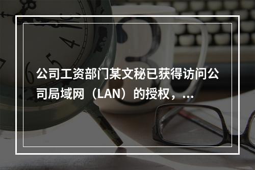 公司工资部门某文秘已获得访问公司局域网（LAN）的授权，在该