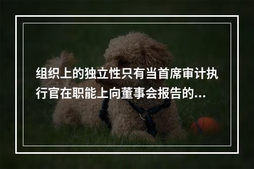 组织上的独立性只有当首席审计执行官在职能上向董事会报告的情况