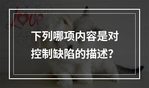 下列哪项内容是对控制缺陷的描述？