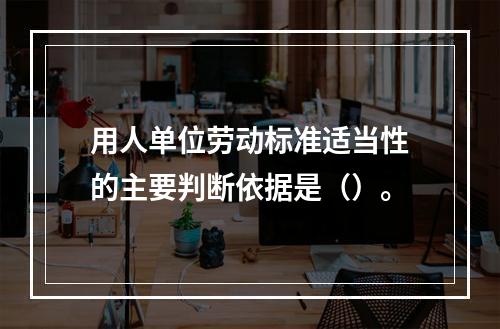 用人单位劳动标准适当性的主要判断依据是（）。