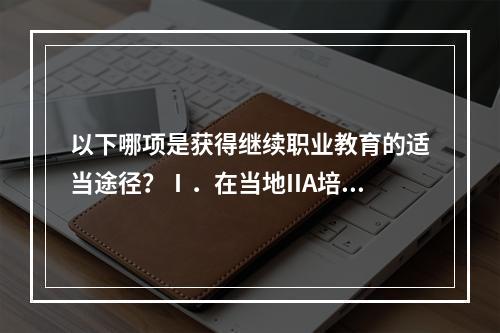 以下哪项是获得继续职业教育的适当途径？Ⅰ．在当地IIA培训活