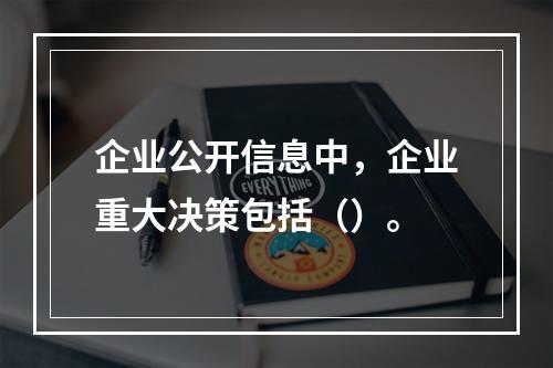 企业公开信息中，企业重大决策包括（）。