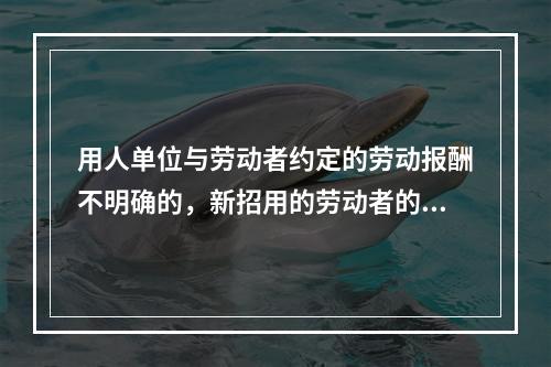 用人单位与劳动者约定的劳动报酬不明确的，新招用的劳动者的劳动