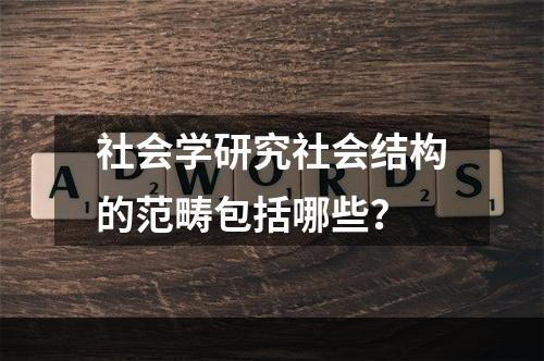 社会学研究社会结构的范畴包括哪些？