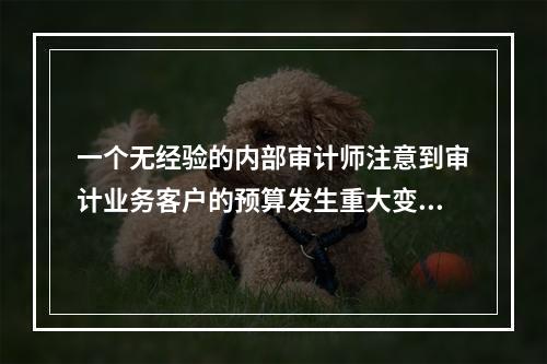 一个无经验的内部审计师注意到审计业务客户的预算发生重大变化。