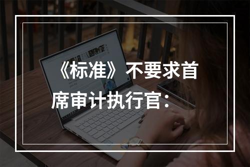 《标准》不要求首席审计执行官：