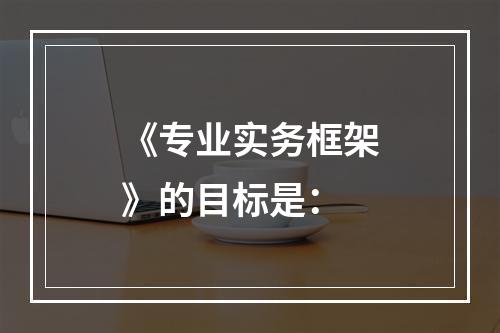 《专业实务框架》的目标是：