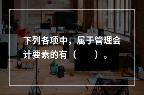 下列各项中，属于管理会计要素的有（　　）。