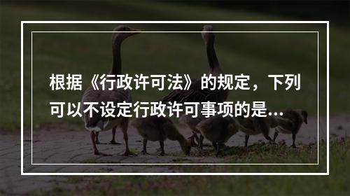 根据《行政许可法》的规定，下列可以不设定行政许可事项的是()