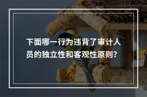 下面哪一行为违背了审计人员的独立性和客观性原则？