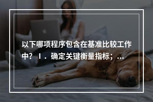 以下哪项程序包含在基准比较工作中？Ⅰ．确定关键衡量指标；Ⅱ．