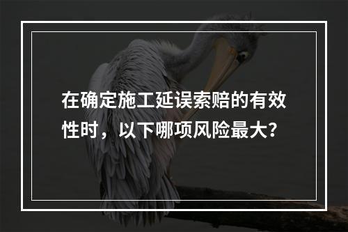 在确定施工延误索赔的有效性时，以下哪项风险最大？