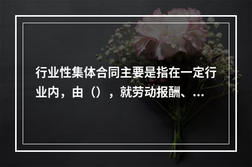 行业性集体合同主要是指在一定行业内，由（），就劳动报酬、工作