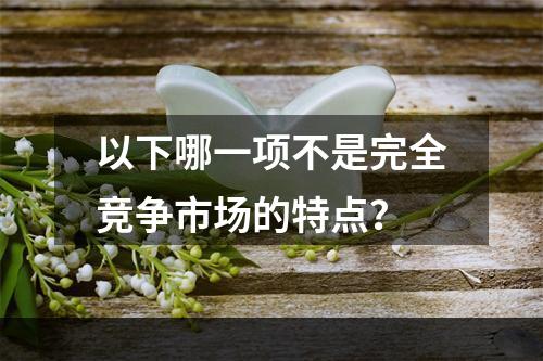 以下哪一项不是完全竞争市场的特点？