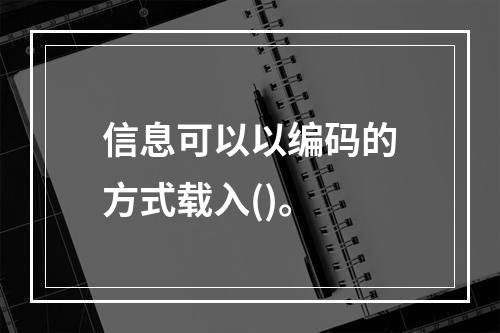 信息可以以编码的方式载入()。