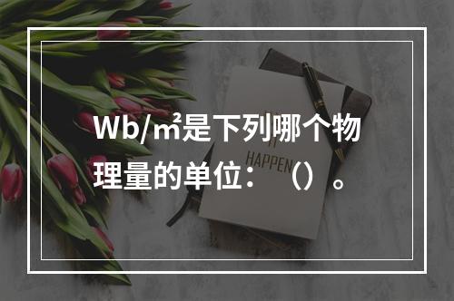 Wb/㎡是下列哪个物理量的单位：（）。