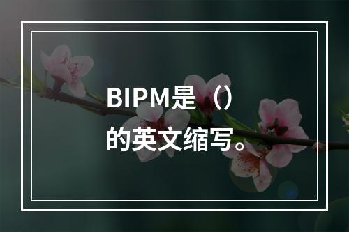 BIPM是（）的英文缩写。