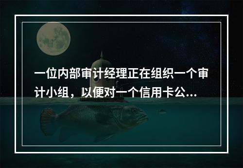 一位内部审计经理正在组织一个审计小组，以便对一个信用卡公司的