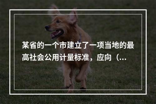 某省的一个市建立了一项当地的最高社会公用计量标准，应向（）申