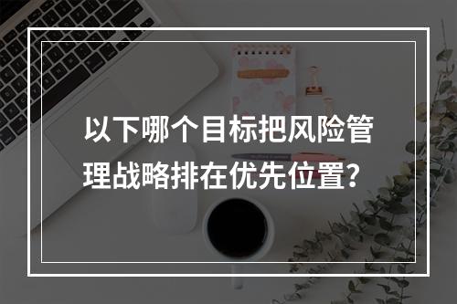 以下哪个目标把风险管理战略排在优先位置？