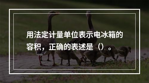 用法定计量单位表示电冰箱的容积，正确的表述是（）。