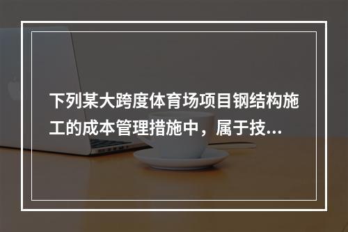 下列某大跨度体育场项目钢结构施工的成本管理措施中，属于技术措