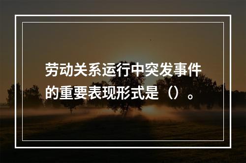 劳动关系运行中突发事件的重要表现形式是（）。