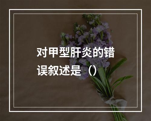 对甲型肝炎的错误叙述是（）