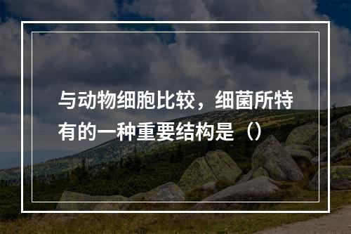 与动物细胞比较，细菌所特有的一种重要结构是（）