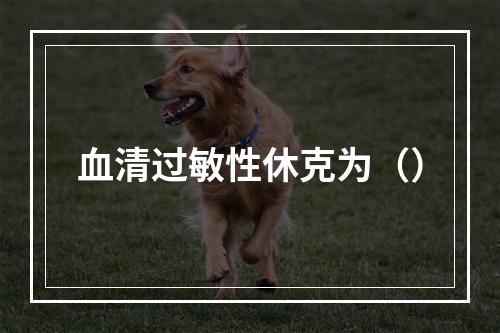 血清过敏性休克为（）