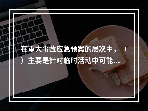 在重大事故应急预案的层次中，（）主要是针对临时活动中可能出现