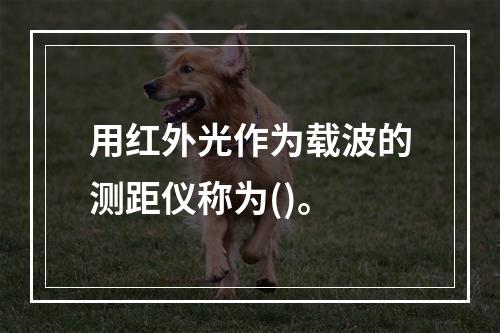 用红外光作为载波的测距仪称为()。