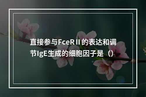 直接参与FceRⅡ的表达和调节IgE生成的细胞因子是（）