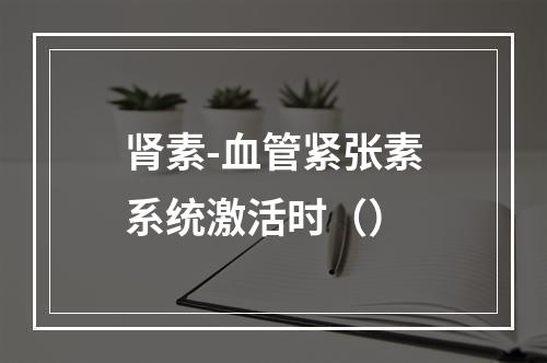 肾素-血管紧张素系统激活时（）