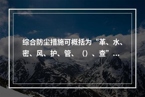 综合防尘措施可概括为“革、水、密、风、护、管、（）、查”八字