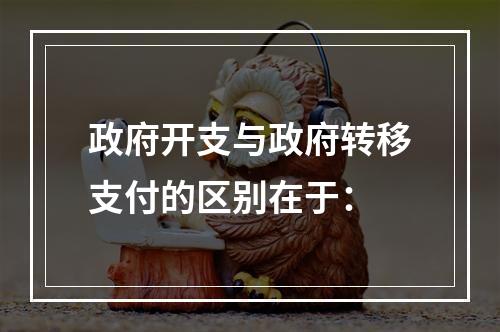 政府开支与政府转移支付的区别在于：