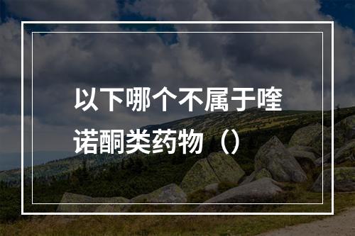 以下哪个不属于喹诺酮类药物（）